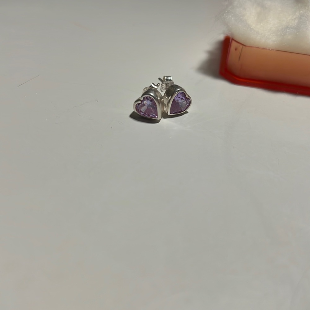 Silver And Pink heart studded